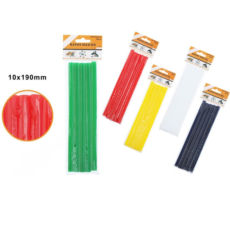 Batoane de silicon colorat, set 5 bucati, diametru 10 mm, lungime 190 mm - imagine 3